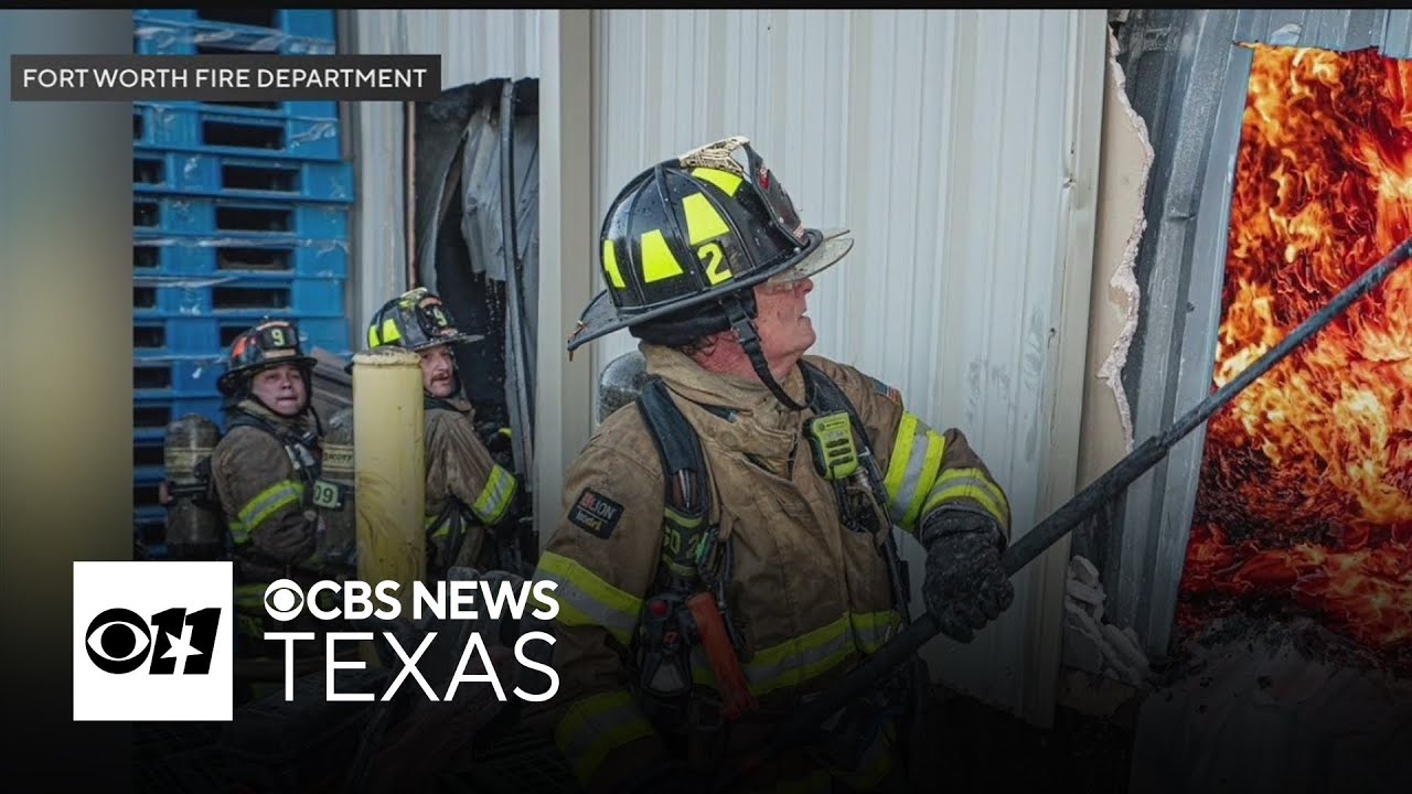 Fort Worth firefighter recovering after massive warehouse blaze - YouTube