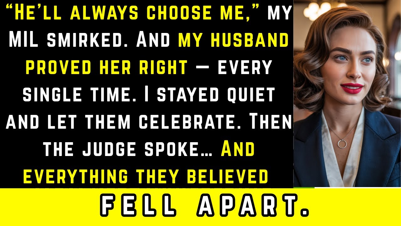 Моя свекровь сказала: «Он всегда выберет меня»… И мой муж доказал её правоту — пока судья этого н...