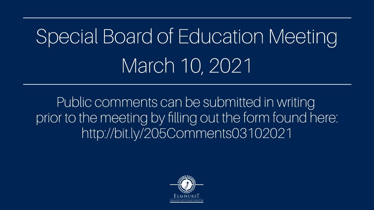Special Board of Education Meeting - March 10, 2021 - YouTube