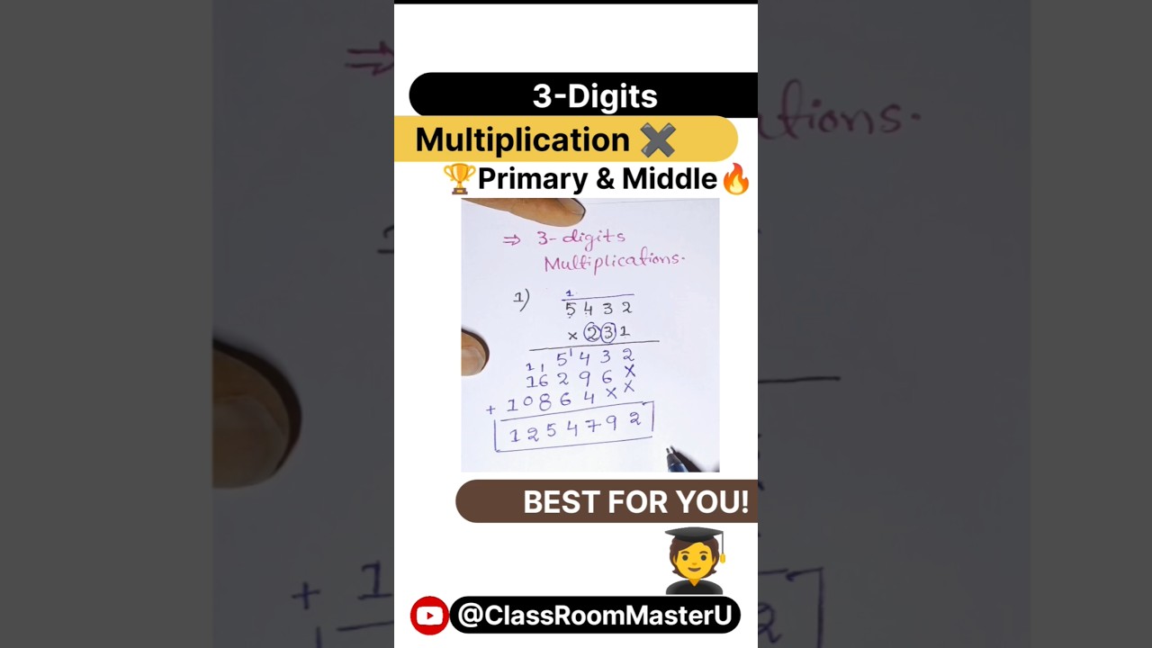Three-Digit Multiplication | Step by Step Explanation