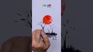 Satisfying Sunset Painting Tutorial 🧡 | SSM Art #shorts