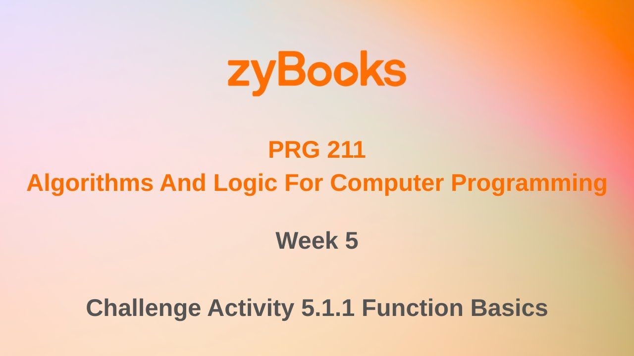PRG211: Algorithms And Logic For Computer Programming | Week 5 ...