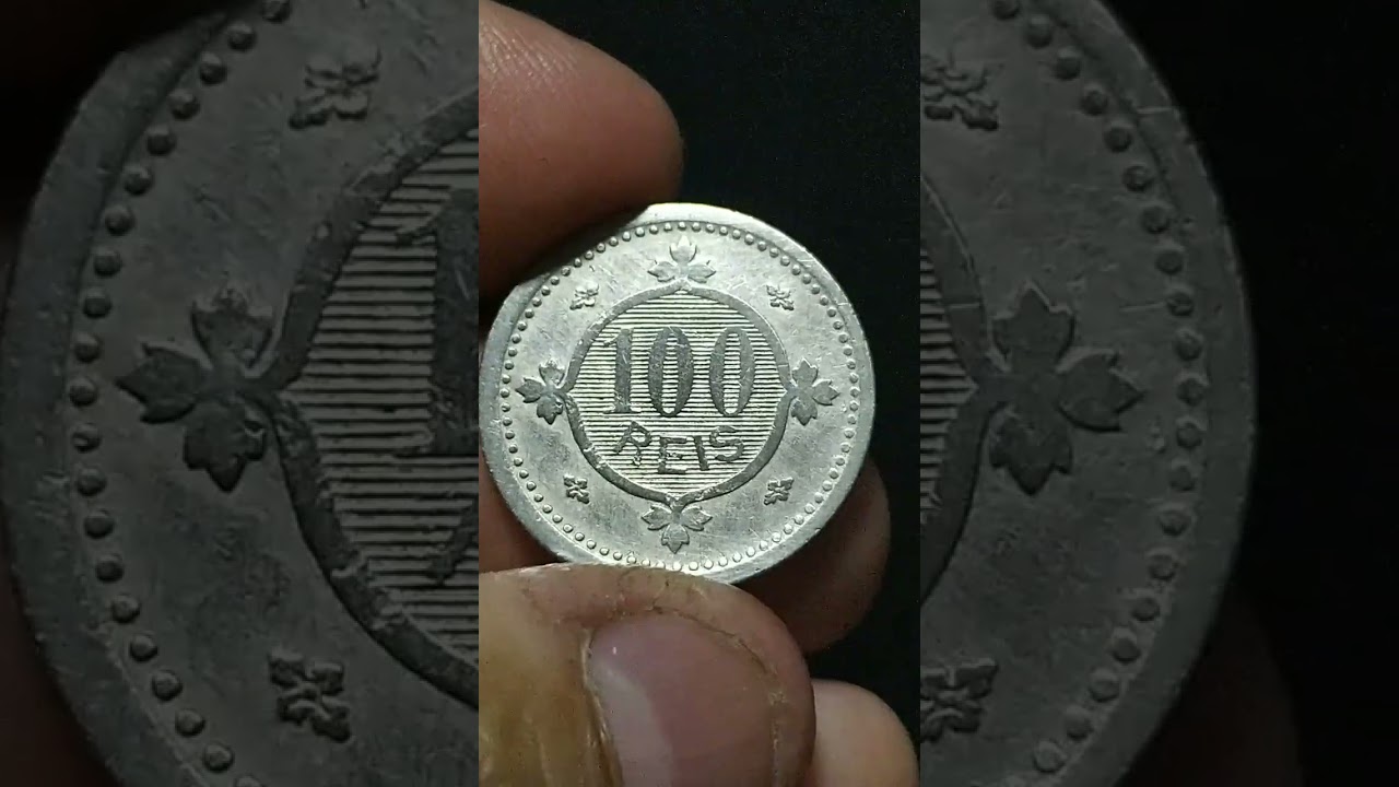100 REIS MOEDA PORTUGUESA COM CERTEZA 1900 😮🤑🤑🤑🤑🤑🤑