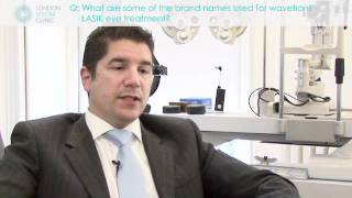 What are some of the brand names used for wavefront LASIK eye treatment?