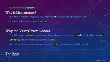 Understanding VerifyError in Java 22 ClassFile API: The Int vs Reference Type Confusion