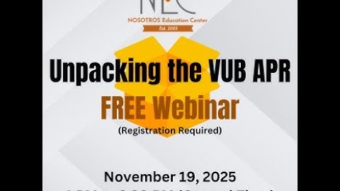 Unpacking the VUB APR - FREE Webinar!