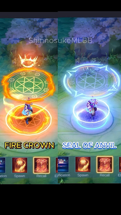 Best Epic Recall Effect Fire Crown VS Seal Of Anvil Crawlers🔥🌊 | Mobile Legends #mlbbshorts #mlbb