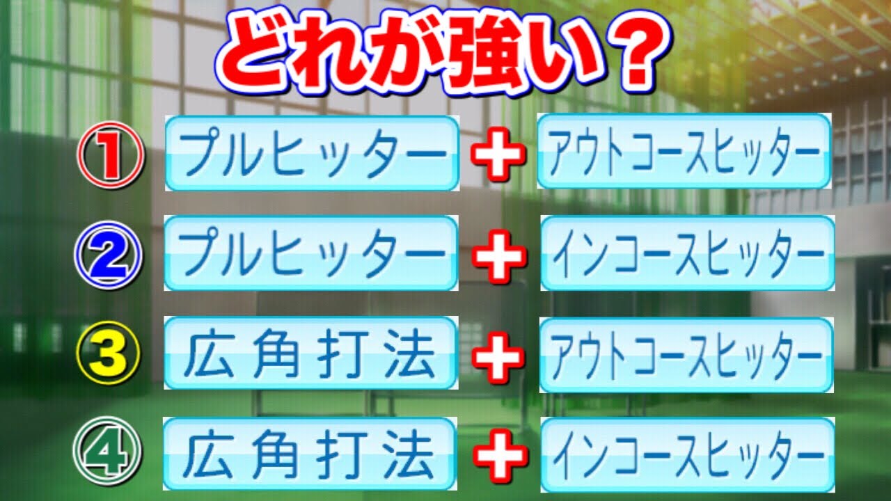 パワプロ21 プルヒ 広角 アウトコースヒッター インコースヒッターはどの組み合わせが良いのか 検証 パワプロ ゆっくり Youtube