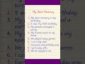 My Best Memory Essay | 9 Lines | Students Learning