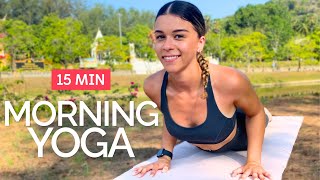 15 MIN MORNING YOGA FLOW | Energizing Sunrise Yoga