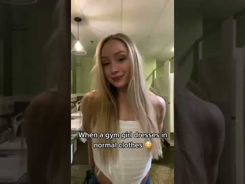 When Gym Girl Dresses In Normal Clothes Muscle Girl Flexing Muscle Shorts Fbb Gymlife