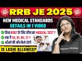 RRB JE 2025 New Medical Standards | Eye Test, BP, BMI Full Process in 1 Video | RRB JE 2025