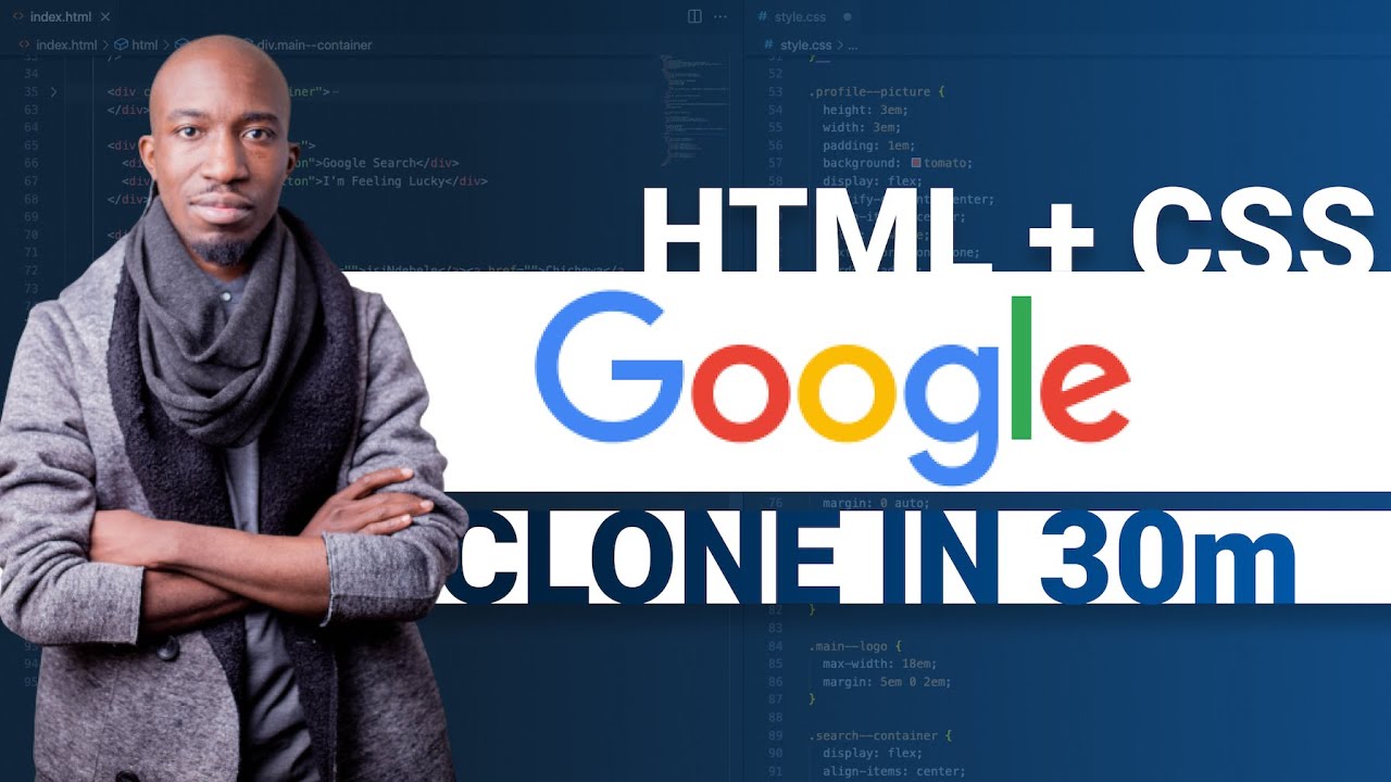 How to Build the Google Home Page HTML and CSS in 30 mins - YouTube