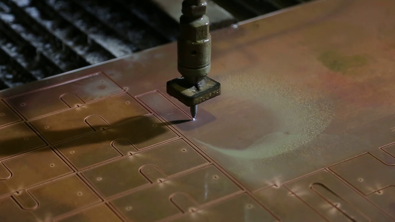 Гидроабразивная резка меди - YouTube