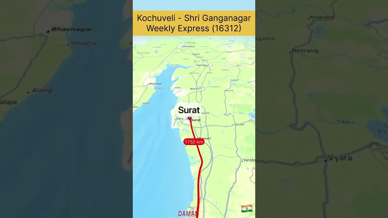 Kochuveli - Shri Ganganagar Weekly Express (16312) 📍