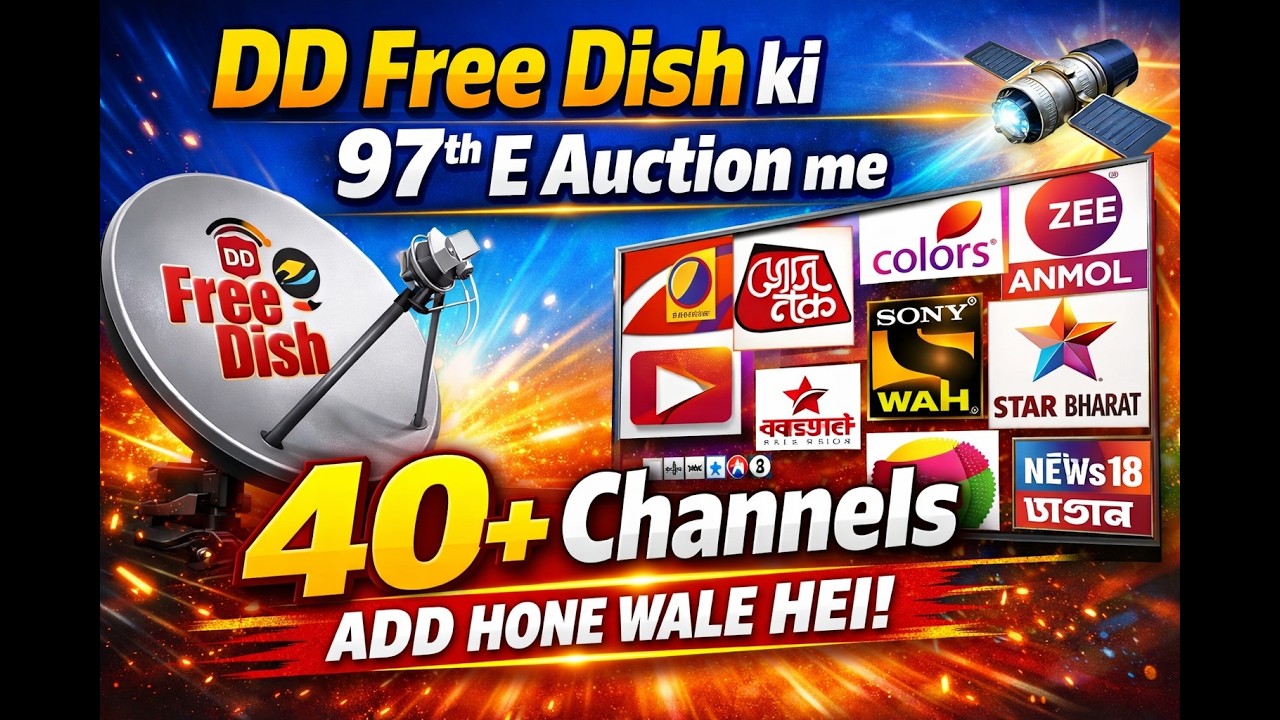 DD Free Dish 97th E Auction for MPEG-4 Slots || 40+ New Channels Will Be Added # DDFreeDish 