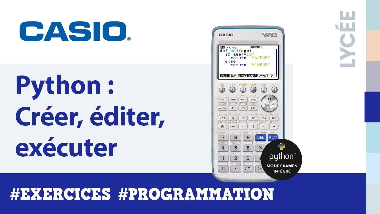 Programmation PYTHON et SCRATCH sur calculatrices, CASIO Éducation