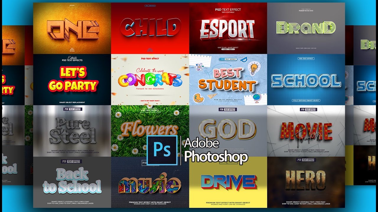 ⚡New Update 3d Text Effect PSD  Free PSD Templates for Photoshop | PSD 3D Text Effect Fulleditable 🔥