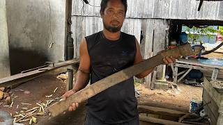 Knife Making - Forging A Powerful Cleaver From A Longest Leaf Spring