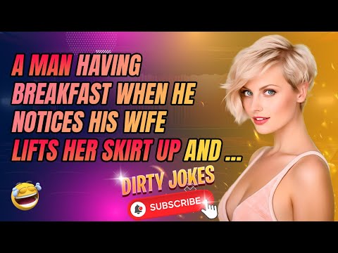 Dirty Jokes a man having breakfast when he notices jokes of the day