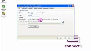ConnectIt-Sage50 Configuration Sage tab
