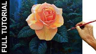 : Tutorial : How to Paint Orange Rose in Acrylics / JMLisondra