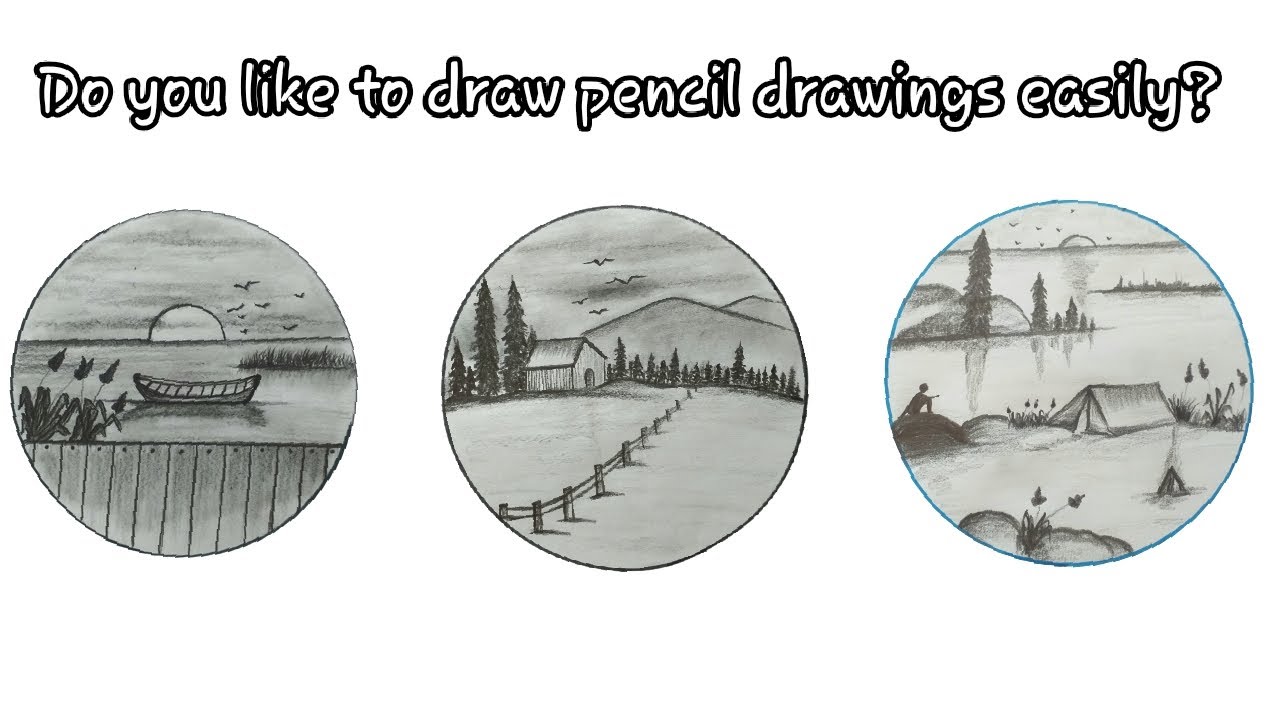 How to draw 3 drawings easily using a pencil | Simple pencil drawing ...