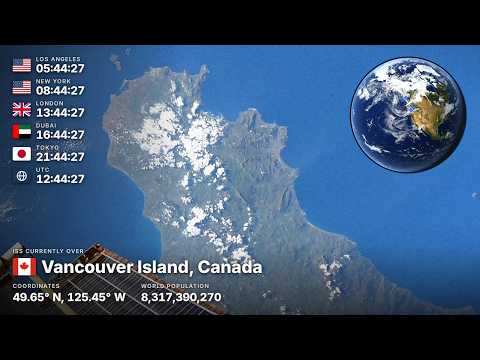 Earth Live From Space 24/7, ISS Live Stream, Satellite View & World Clock