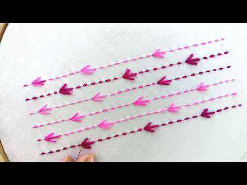 Hand Embroidery Designs Patterns Tutorial,Phulkari Borderline Embroidery-518,Nokshi Kantha Stitch