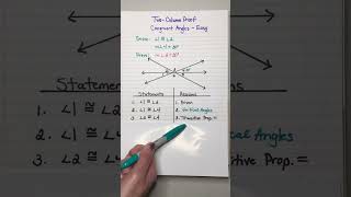 Sample Proof Congruent Angles - Easy