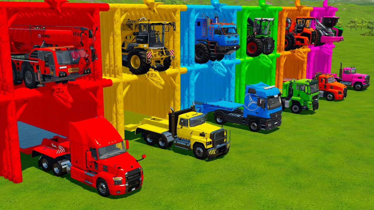 TRANSPORTING COMBINE HARVESTERS, SKIDDERS, SPRAYERS & WHEEL LOADER WITH TRUCKS! Farming Simulator 22