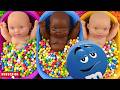 Full of 3 Rainbow BathTubs Candy with M&amp;M's &amp; Magic Slime Cutting Video