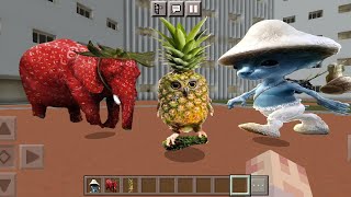 Smurfcat, Strawberry Elephant And Pineapple Owl Nextbots in MCPE | #memes
