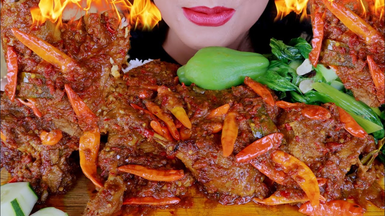 ASMR BEBEK RICA RICA PEDAS DAN TUMIS POKCOY | ASMR MUKBANG INDONESIA