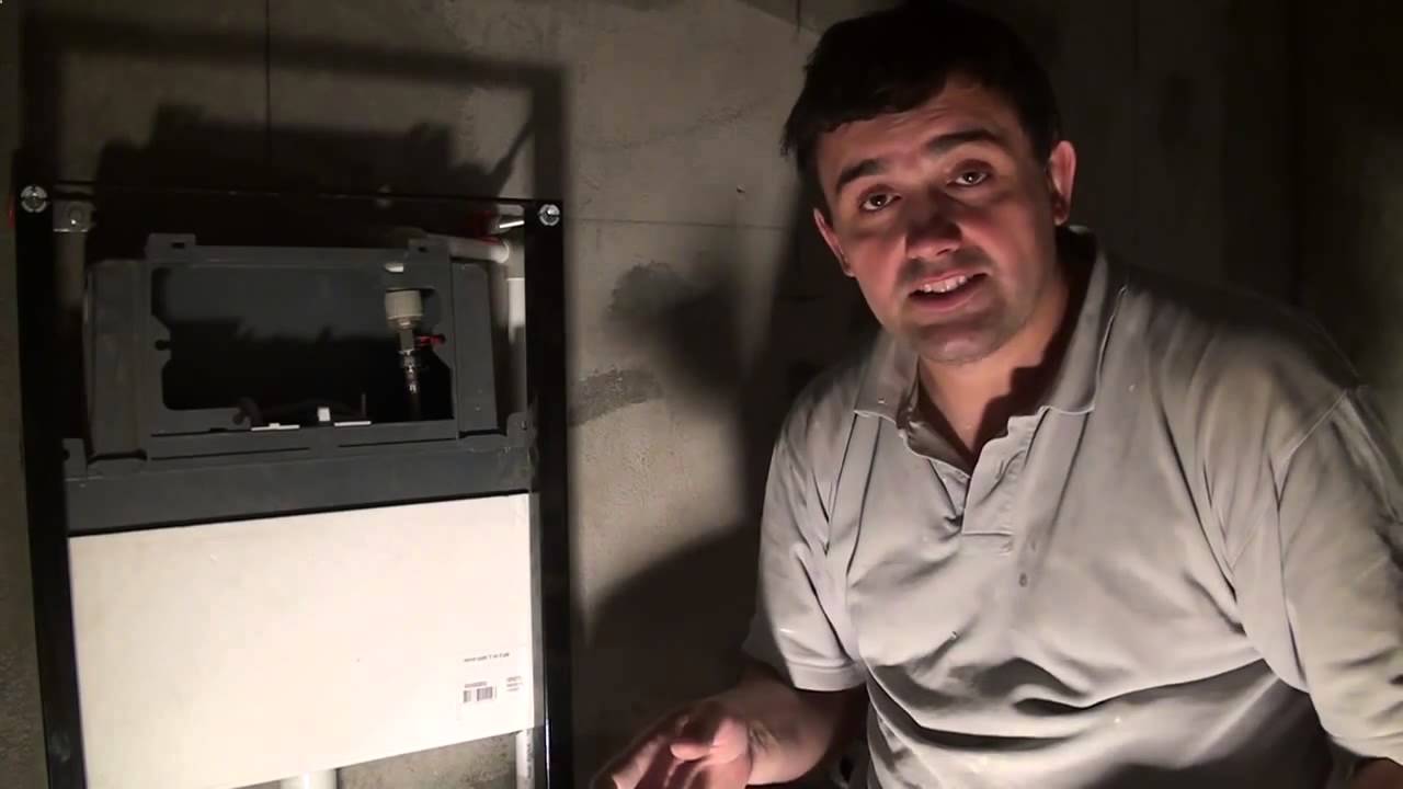 Инсталляция под подвесной унитаз Установка инсталляции - YouTube
