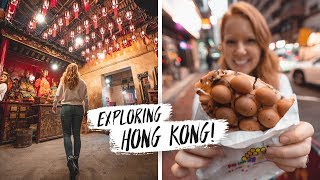 Exploring HONG KONG! - Most Popular Street Food Snack (Egg Waffle), Oldest Temple & Victoria Peak!