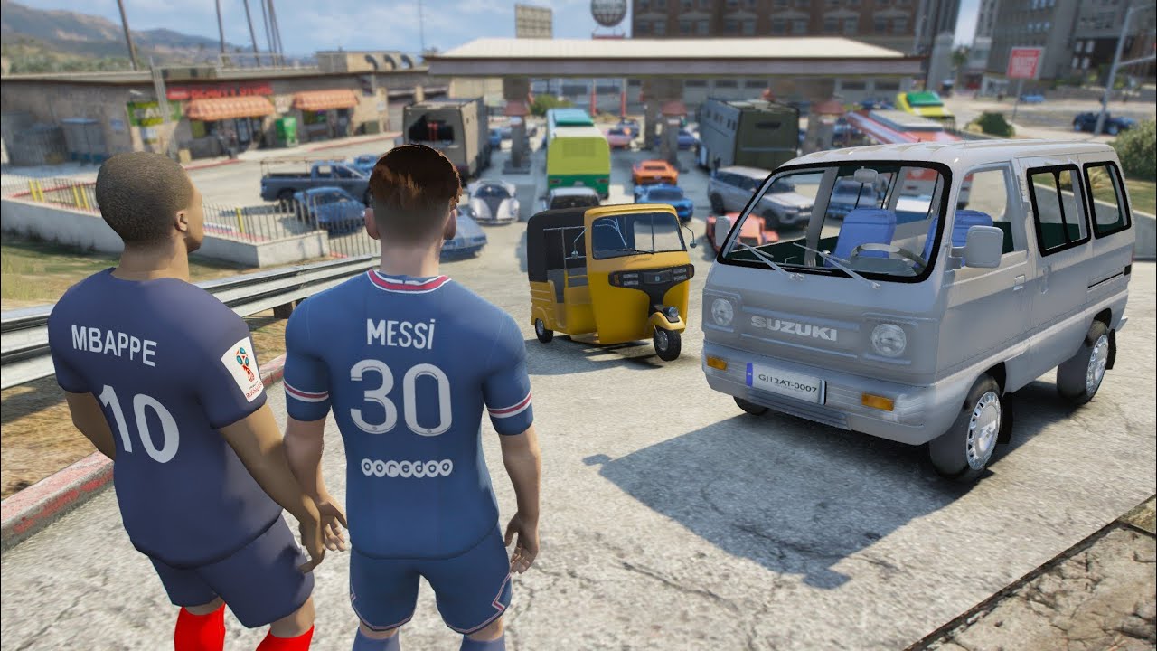 ميسي ومبابي في قراند5 😂😨 | GTA 5 #قراند_5