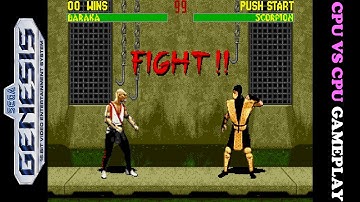 Mortal Kombat II (Sega Genesis) - CPU vs CPU Gameplay