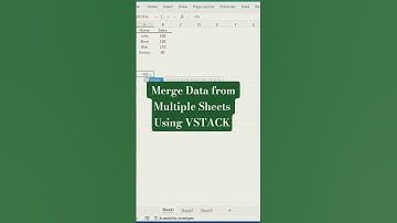 Merge Data from Multiple Excel Sheets with VSTACK #ytshorts #excel #shorts