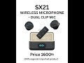 SX21 Wireless Microphone – Dual Clip Mic | Best Budget Mic for Clear Sound Recording