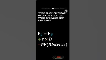 Static Trade Off Theory Of Capital Structure  Value Of Levered Firm With Taxes      #     Economics