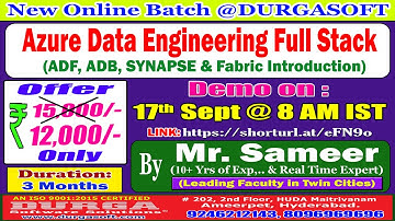 Azure Data Engineering Full Stack Online Training @ DURGASOFT
