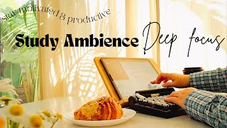 4-HOUR STUDY AMBIENCE ☕ relaxing water sounds/DEEP FOCUS POMODORO TIMER/stay motivated Study With Me