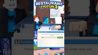 Restaurant Tycoon 3 New Codes Roblox!