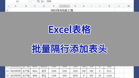 Excel表格：批量隔行添加表头。#excel #wps #办公技巧 #干货分享