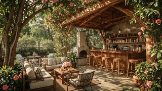 Outdoor Café Terrace Ambience with Bird Sounds | Relaxing Meditation Music for Yoga & Relaxation ☕🌿