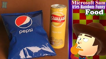 Microsoft Sam tries exotic food