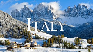 Italy 4K Winter Relaxation Film - Calming Piano Music - Winter Landscape