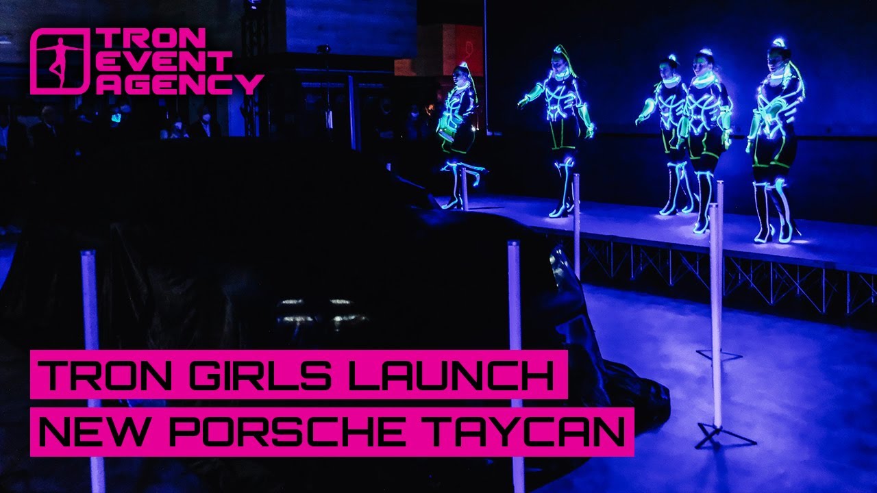 Tron Girls launch new electric Porsche Taycan