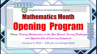 MATH MONTH OPENING PROGRAM